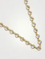 18K Gold Blue Moonstone Link Necklace