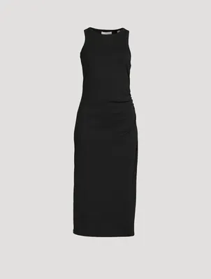 Draped Jersey Midi Dress