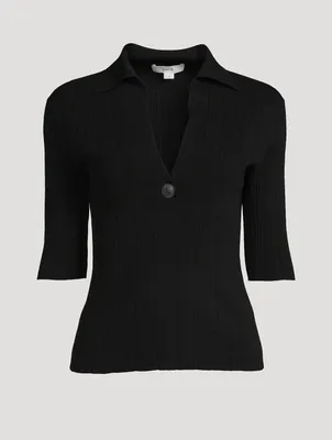 Ribbed Polo Shirt
