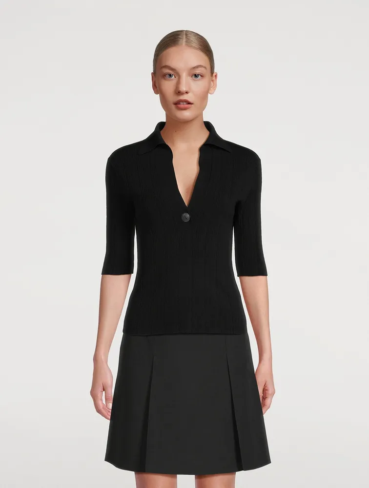 Ribbed Polo Shirt