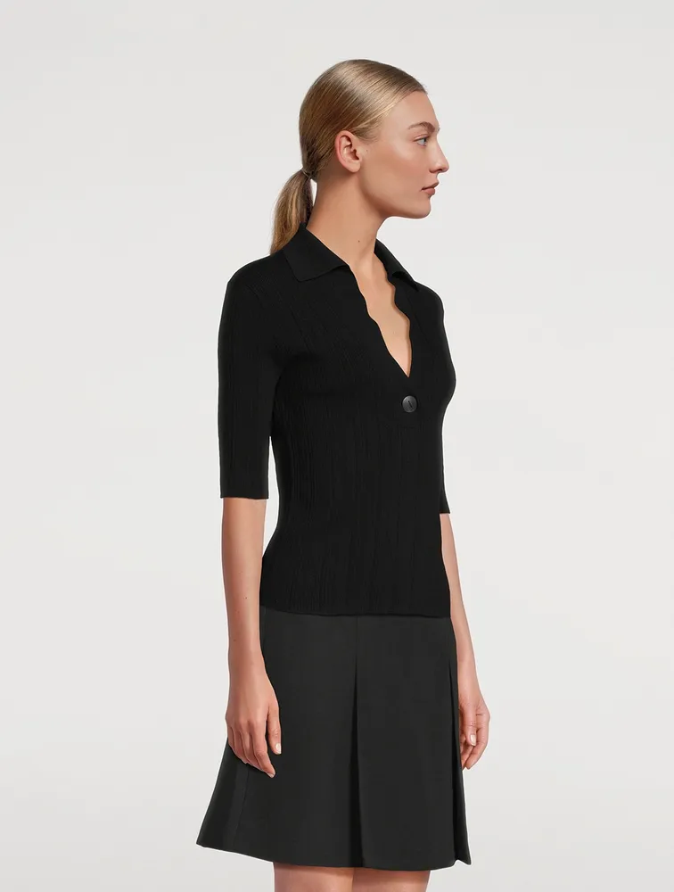 Ribbed Polo Shirt