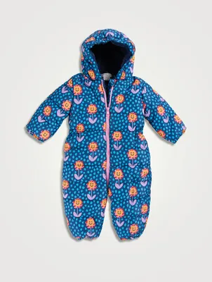 Snow Suit Smiling Flower Print