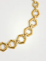18K Gold Beehive Link Necklace