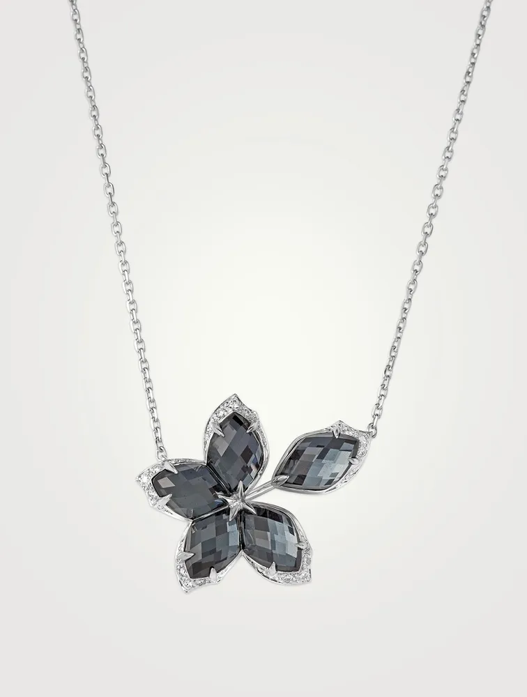 LMLMN 18K White Gold Pendant Necklace With Diamonds