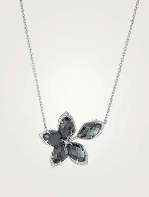 LMLMN 18K White Gold Pendant Necklace With Diamonds