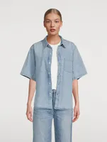 Kayla Short-Sleeve Denim Shirt