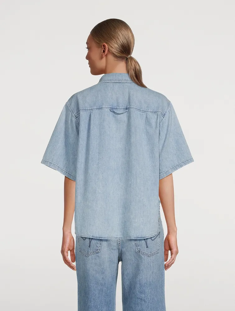Kayla Short-Sleeve Denim Shirt