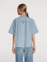 Kayla Short-Sleeve Denim Shirt