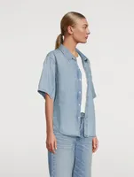 Kayla Short-Sleeve Denim Shirt
