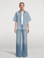 Kayla Short-Sleeve Denim Shirt
