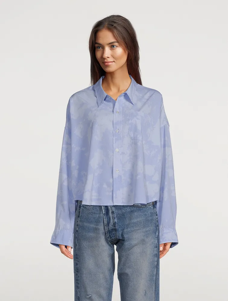 Cropped Shirt Tie-Dye Print