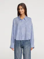 Cropped Shirt Tie-Dye Print