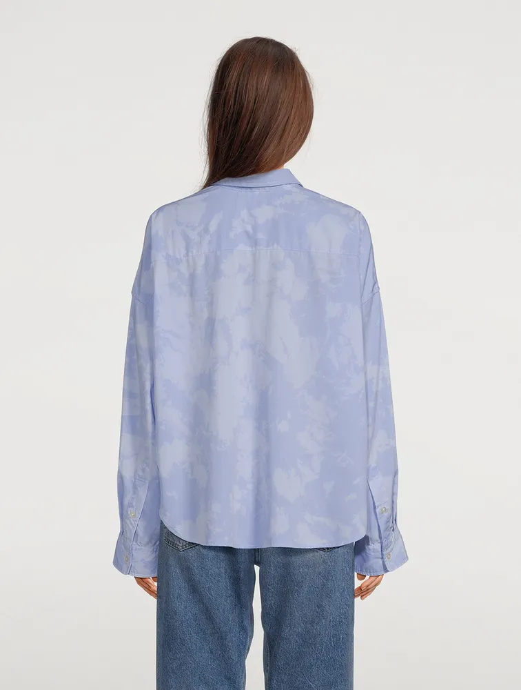 Cropped Shirt Tie-Dye Print