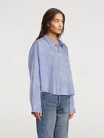 Cropped Shirt Tie-Dye Print