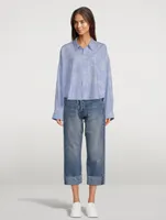 Cropped Shirt Tie-Dye Print