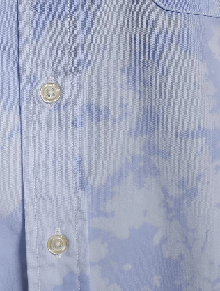 Cropped Shirt Tie-Dye Print