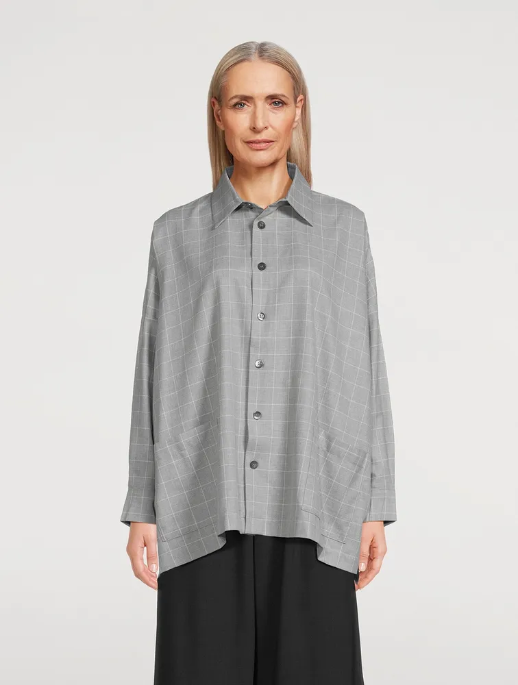 Oversized Step-Hem Cotton Shirt