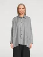 Oversized Step-Hem Cotton Shirt