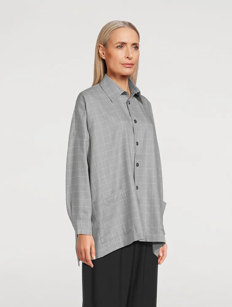 Oversized Step-Hem Cotton Shirt