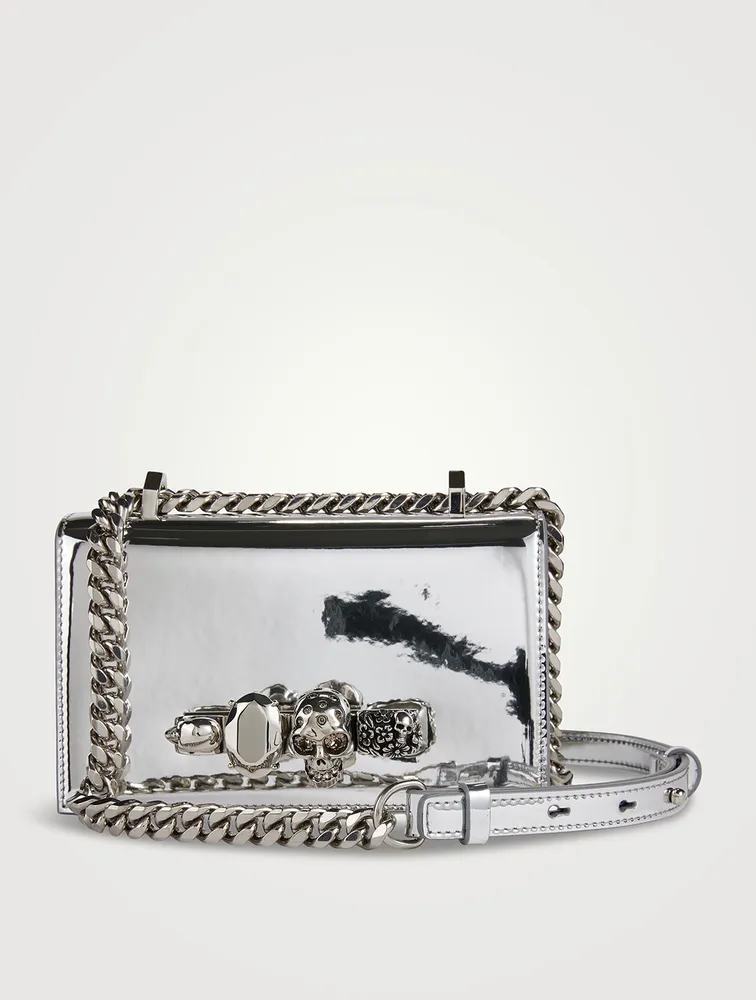 Mini Jewelled Mirrored Leather Satchel