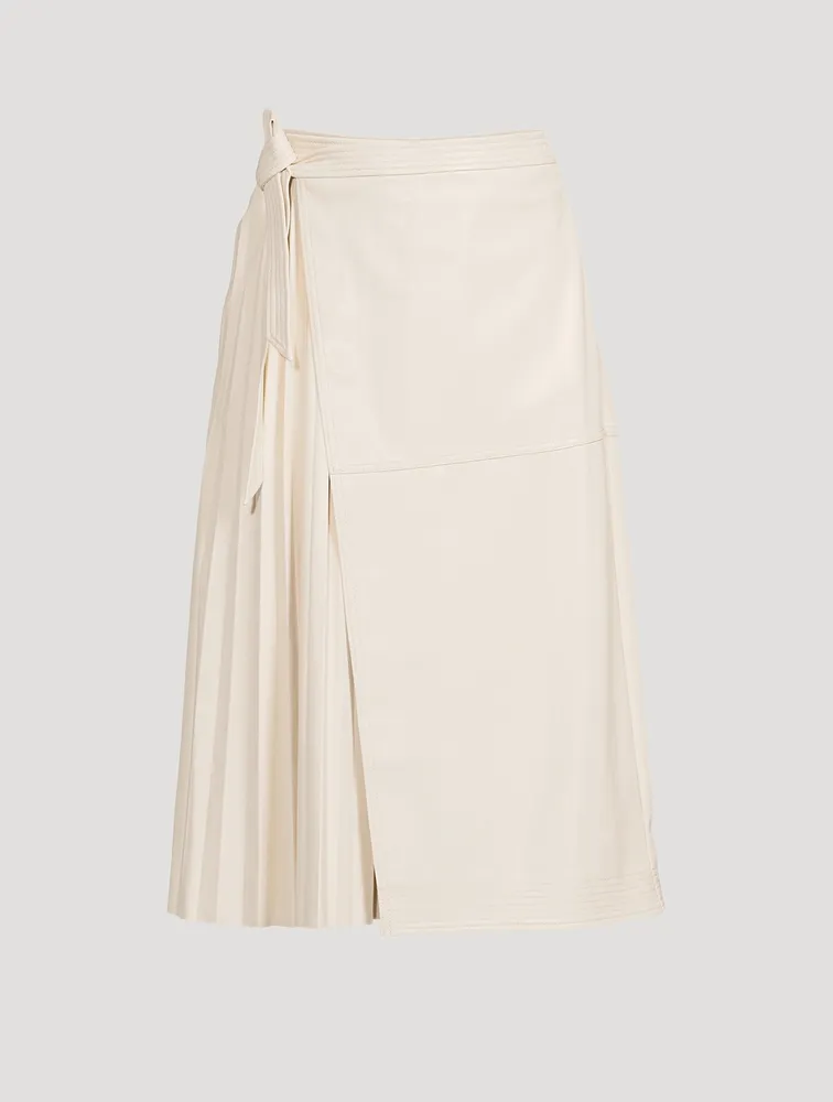 Mar Faux Leather Wrap Skirt
