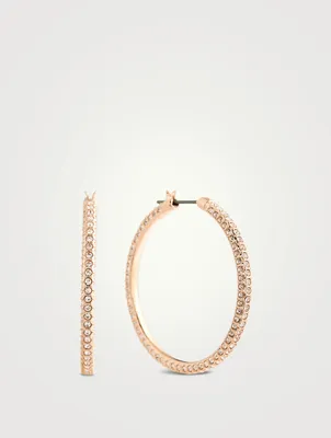 Stone Crystal Hoop Earrings