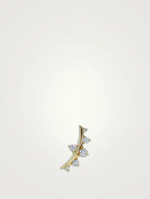 Cléo 14K Gold Smile Left Crawler Earring With Diamonds