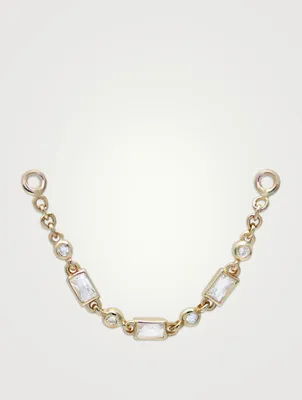 Mel Soldera 14K Gold Deco Chain Earring Connecter With Diamonds