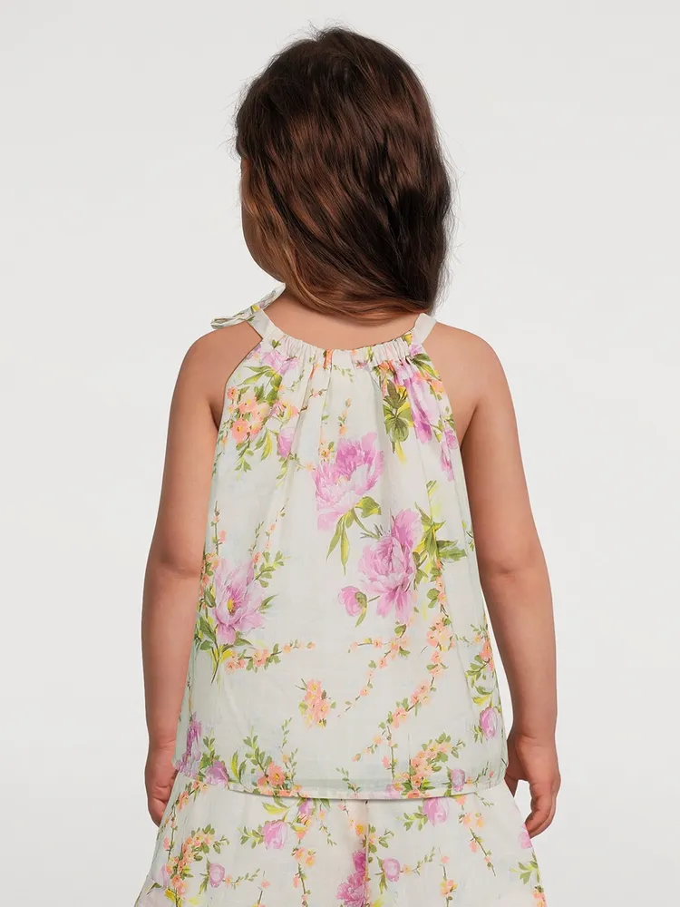 Halycon Cotton Halter Top Floral Print