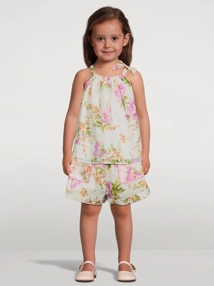 Halycon Cotton Halter Top Floral Print
