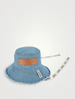 Denim Fisherman Hat With Logo Strap