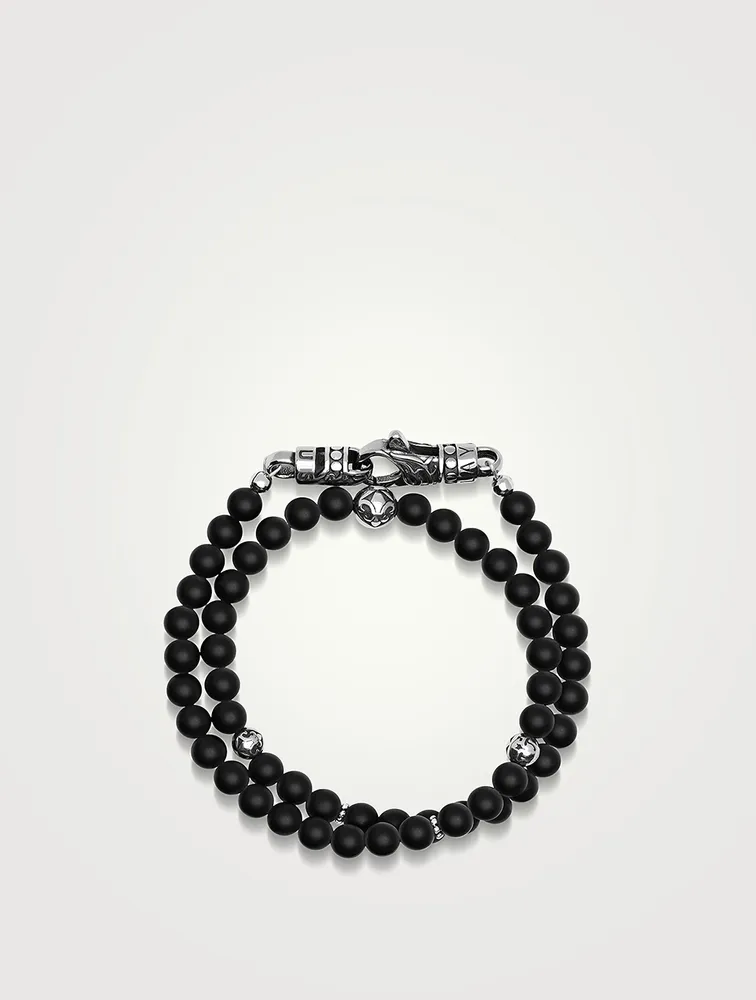 Onyx Beaded Wrap Bracelet