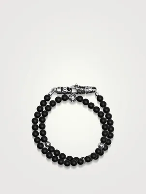 Onyx Beaded Wrap Bracelet