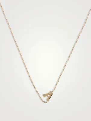 Love Letter 14K Gold Single Diamond A Necklace