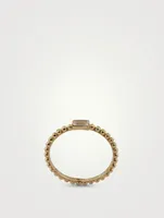 Dew Drop 14K Gold Baguette Stackable Ring With White Topaz