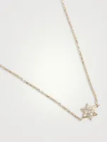 Love Letter 14K Gold Star Of David Necklace With Pavé Diamonds