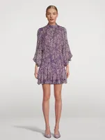 Aurier Ruched Dress Floral Print