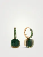 Nudo Earrings With Prasiolite, Malachite And Tsavorite