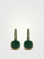 Nudo Earrings With Prasiolite, Malachite And Tsavorite