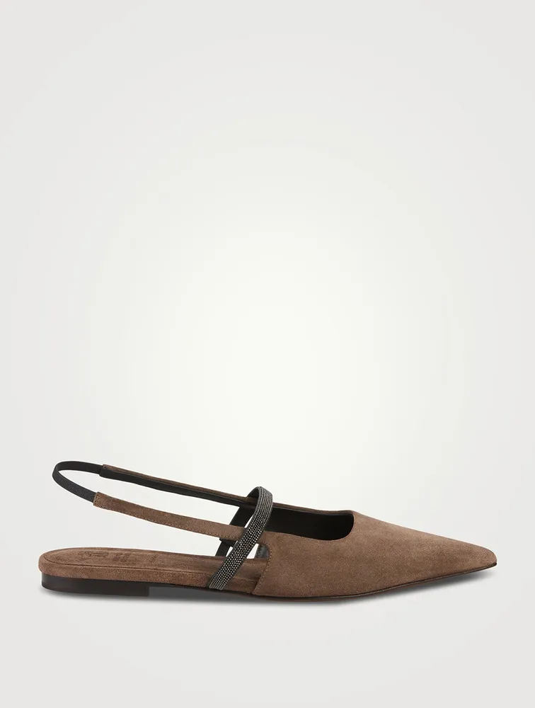 Suede Slingback Ballet Flats