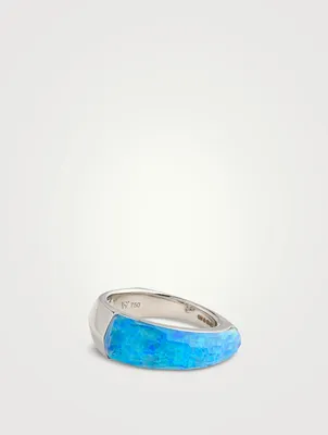 CH2 18K White Gold Shard Stack Ring With Clear Quartz