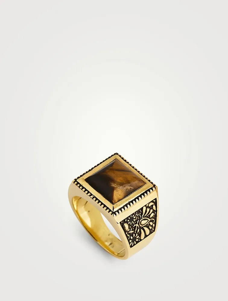 Buick 14K Gold Tiger Eye Ring