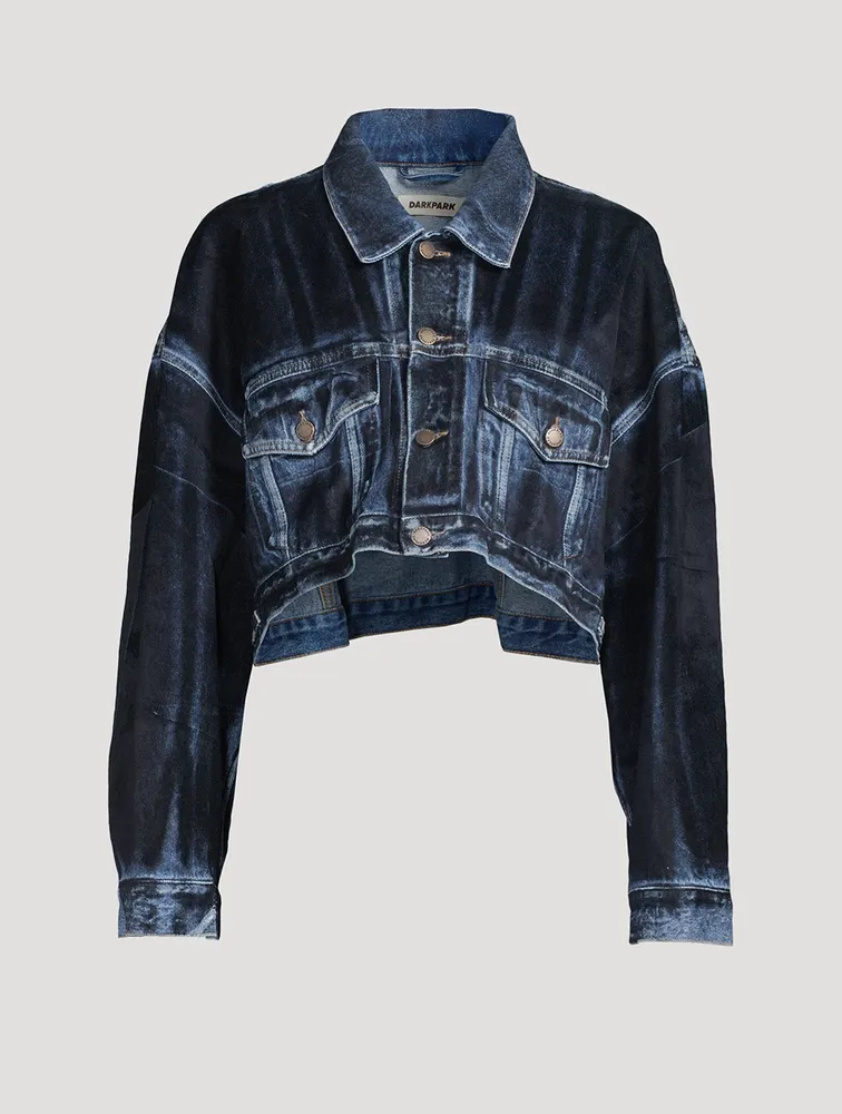 Gigi Flocked Denim Jacket