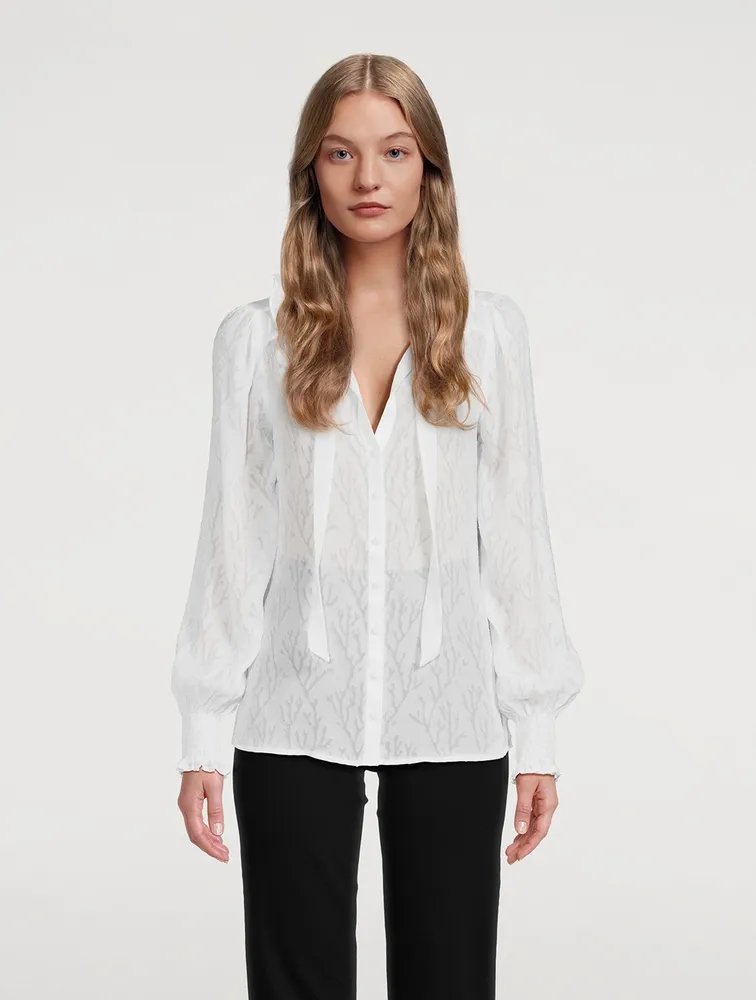 Dionna Ruffled Silk Shirt