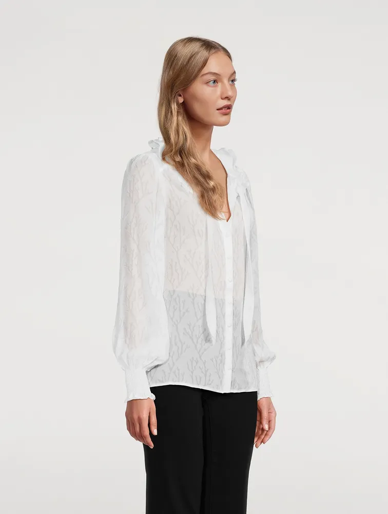 Dionna Ruffled Silk Shirt