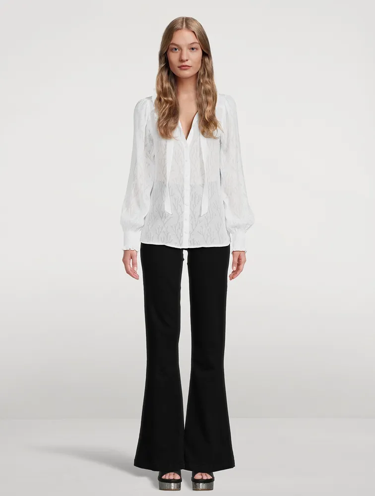 Dionna Ruffled Silk Shirt
