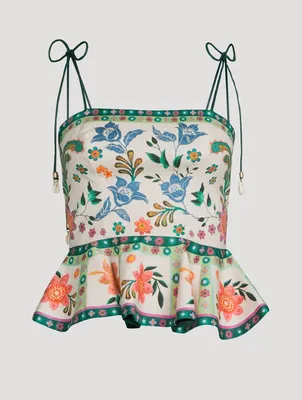 Ginger Peplum Top Floral Print