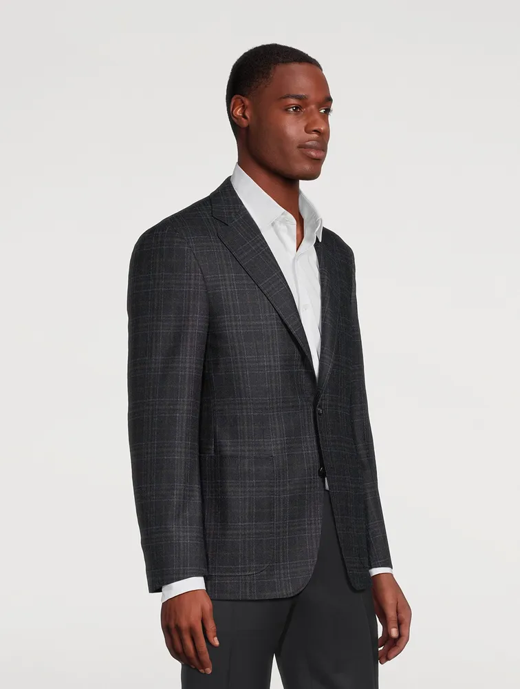 Wool Jacket Check Print
