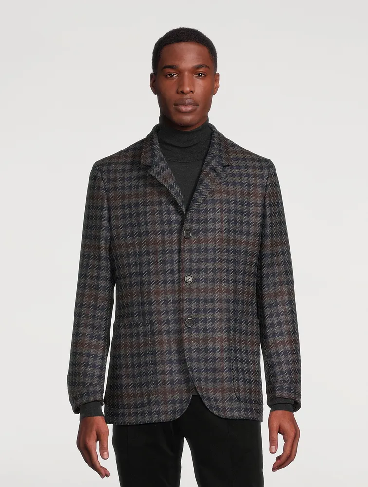 Wool And Cashmere Houndstooth Jacket