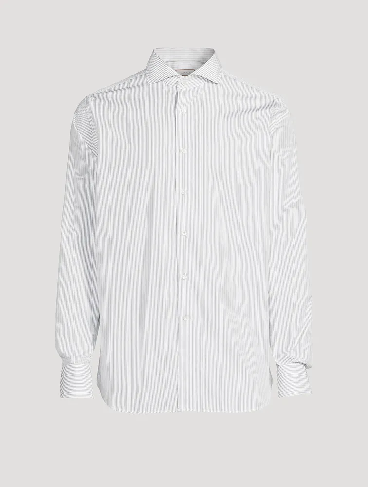 Cotton Dress Shirt Striped Print